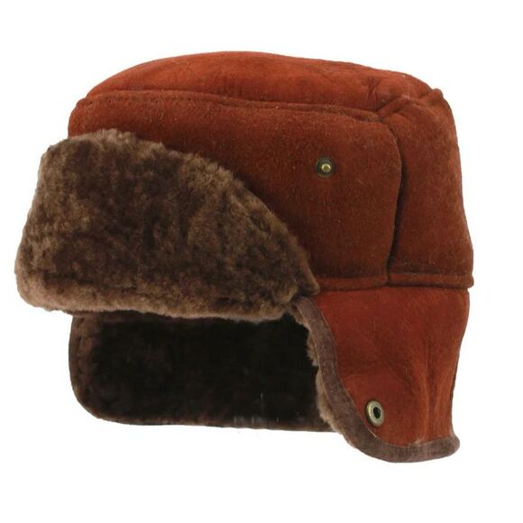 Eastern Counties Leather Mens Caxton Sheepskin Aviator Trapper Hat / Coffee